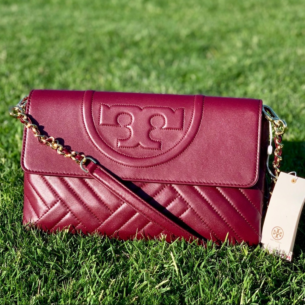 Tory Burch Alexa Leather Envelope Clutch Crossbody - Picture 2 of 8